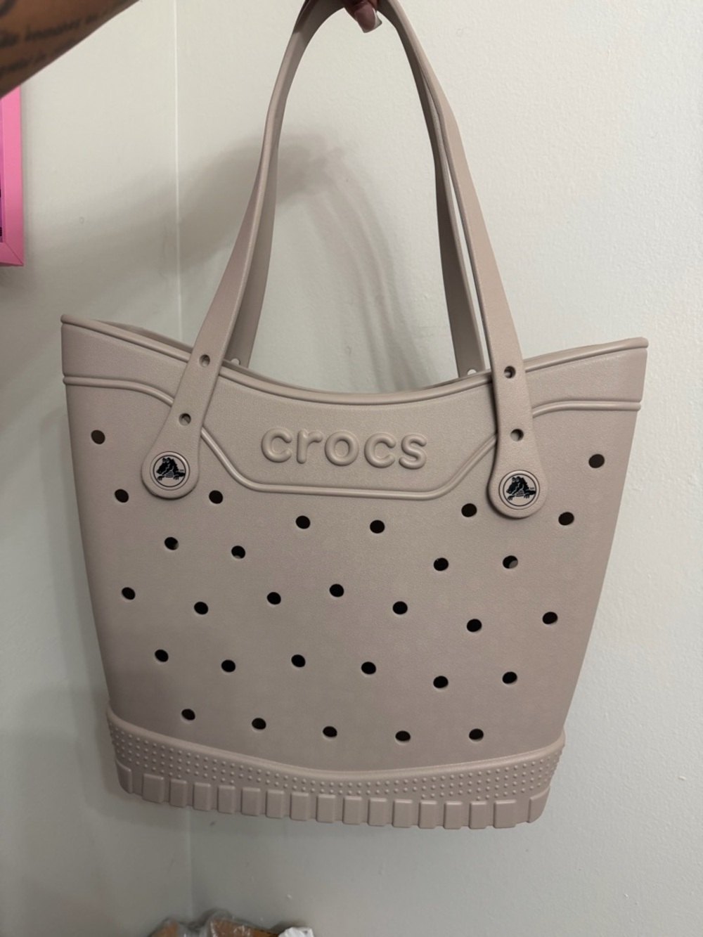 CROCS Women's MEDIUM Tote in Taupe Beige